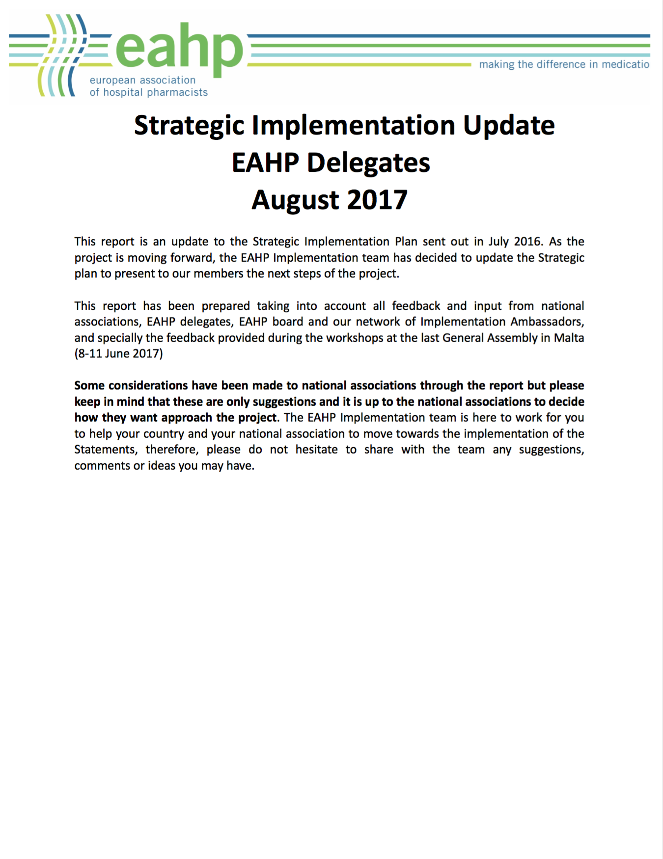 strategic implementaiton plan